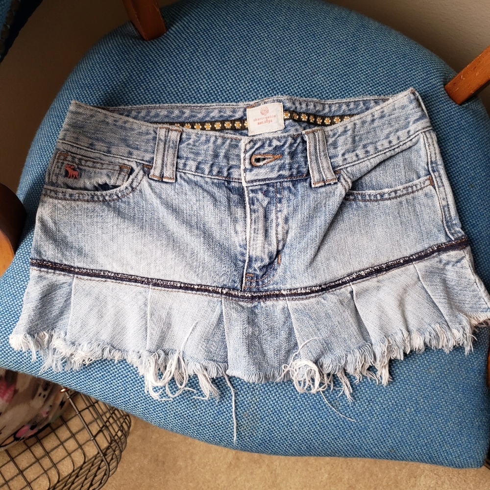 Girls Abercrombie Jean Mini Skirt